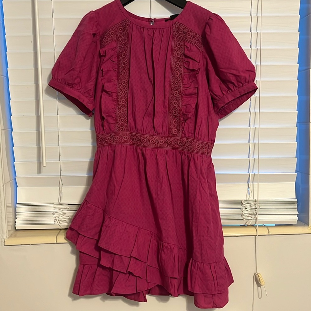 Forever 21 Fucsia Mini Dress With Sleeves